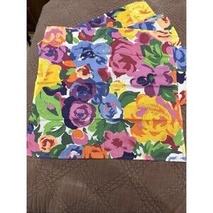 New Old Stock Set 4 Floral Napkins Foreston Trends 1992